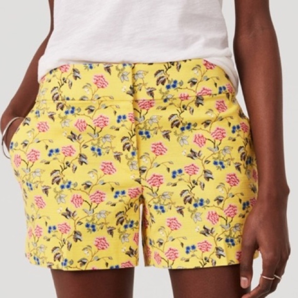 Loft Yellow Floral Shorts